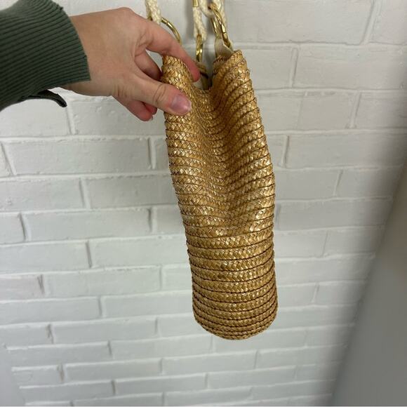 Vintage Worthington Straw Woven Braided Handle Shoulder Bag - Picture 7 of 11